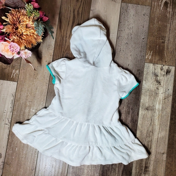 Cat & Jack Toddler Girl Terry Cloth Hooded Swim Cover-up Short Sleeve Size 2T - Picture 9 of 14